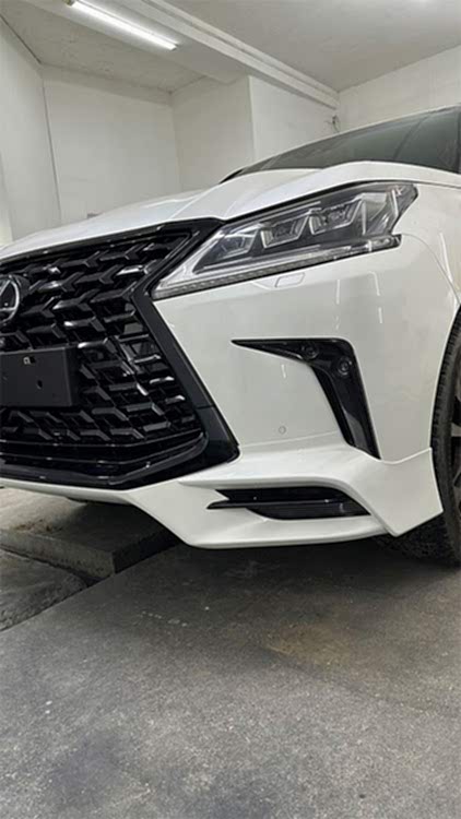 Покраска бампера LX570 трехслойка белый жемчуг