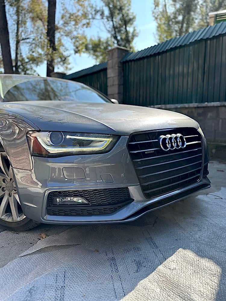 Покраска бампера решетка радиатора антихром уствновка сетки в решетку AUDI